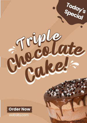 Triple Chocolate Cake Flyer Image Preview