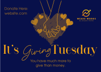 Giving Tuesday Hand Postcard Image Preview