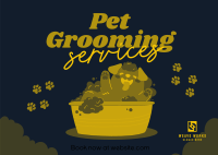 Dog Bath Grooming Postcard Image Preview