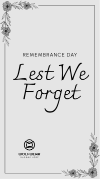 Remembrance Day Instagram story Image Preview