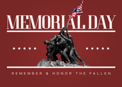 Solemn Memorial Day Postcard Image Preview