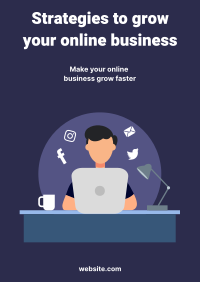 Growing Online Business Poster Design