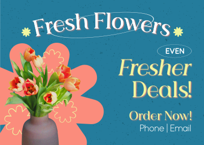 Fresh Flowers Sale Postcard Image Preview