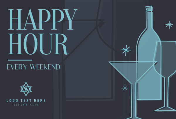 Groovy Happy Hour Pinterest Cover Design Image Preview