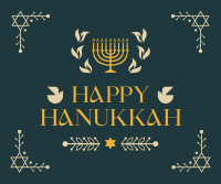 Hanukkah Menorah Ornament Facebook Post Design