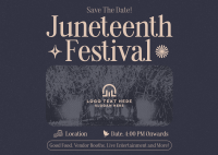 Retro Juneteenth Festival Postcard Image Preview