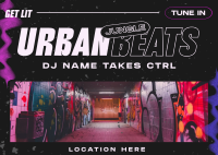 Urban Beats DJ Postcard Design