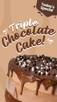 Triple Chocolate Cake TikTok video Image Preview
