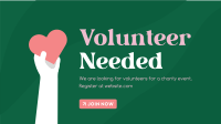 Cute Volunteer Today Facebook event cover Image Preview