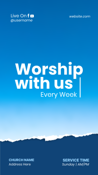 Worship With Us Facebook Story Design