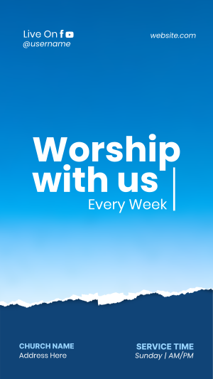 Worship With Us Facebook story Image Preview