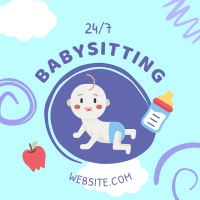 Babysitting Services Illustration Instagram post Image Preview