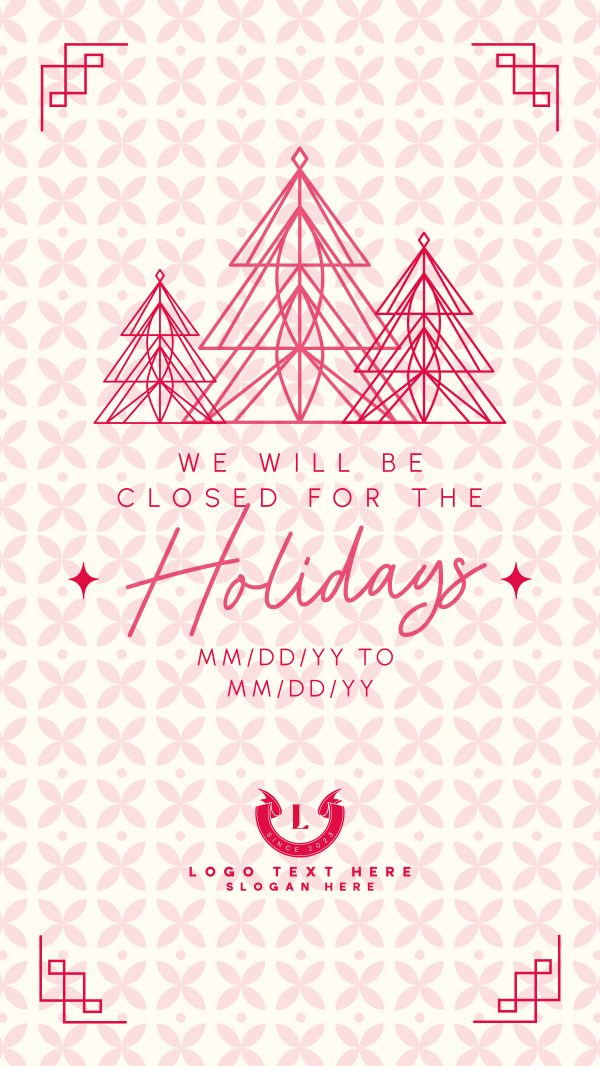 Ornamental Holiday Closing Facebook Story Design