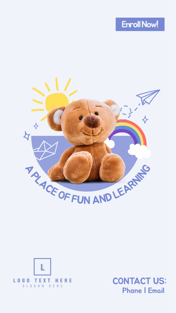Daycare Center Teddy Bear Instagram Story Design