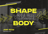 Body Fitness Center Postcard Design