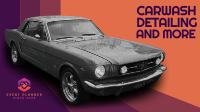 Vintage Carwash Service Facebook Event Cover Design