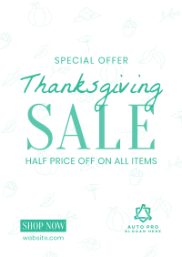 Thanksgiving Line Art Sale Poster Image Preview