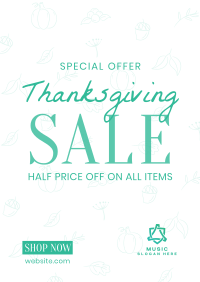 Thanksgiving Line Art Sale Poster Image Preview