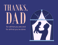 Father & Child Window Thank You Card Design