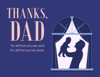 Father & Child Window Thank You Card Image Preview