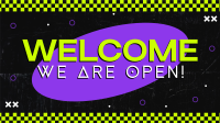 Neon Welcome Facebook Event Cover Design