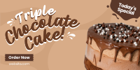 Triple Chocolate Cake Twitter Post Design