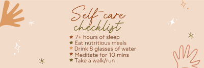 Self care checklist Twitter header (cover) Image Preview