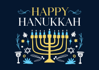Peaceful Hanukkah Postcard Design