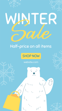 Polar Bear Shopping Facebook Story Design