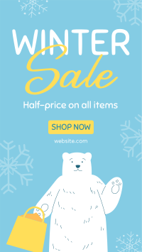 Polar Bear Shopping Facebook story Image Preview