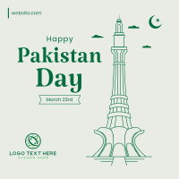 Pakistan Tower Instagram Post Design