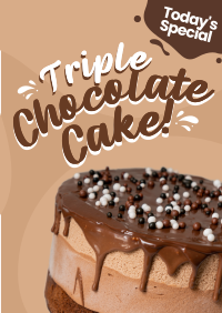 Triple Chocolate Cake Poster Design