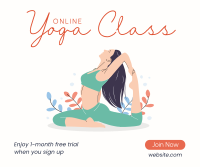 Online Yoga Class Facebook Post Design
