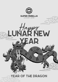 Lunar Year Chinese Dragon Flyer Design