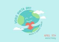 Health Day Earth Postcard Design