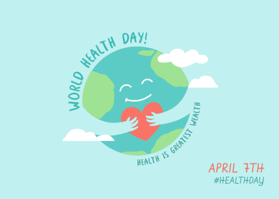 Health Day Earth Postcard Image Preview