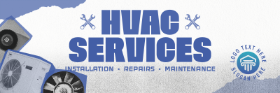 Retro HVAC Service Twitter header (cover) Image Preview