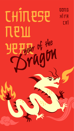 Playful Chinese Dragon Facebook story Image Preview