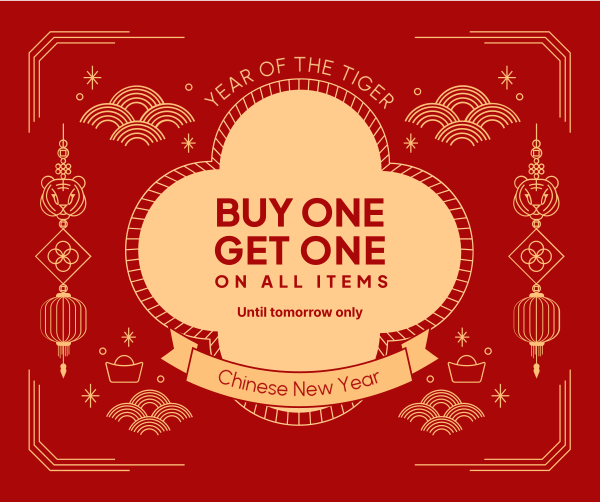 Chinese New Year Promo Facebook Post Design Image Preview
