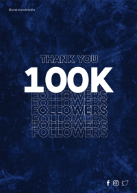 Blue Grunge 100k Followers Poster Image Preview