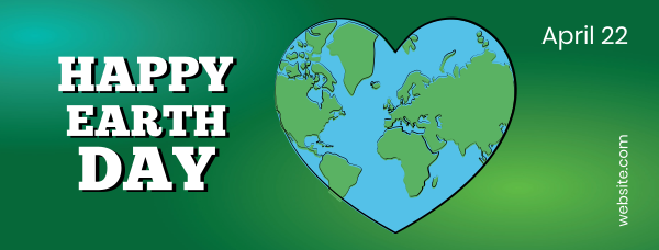 Heart-shaped Earth Facebook Cover Design Image Preview
