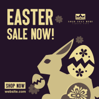 Floral Easter Bunny Sale Instagram Post Design