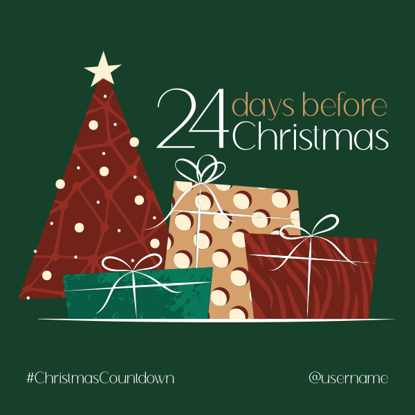 Elegant Christmas Countdown Instagram Post Design Image Preview