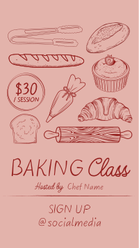 Illustrated Baking Class Facebook Story Preview