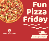 Fun Pizza Friday Facebook Post Design