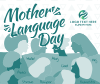 Abstract International Mother Language Day Facebook Post Design