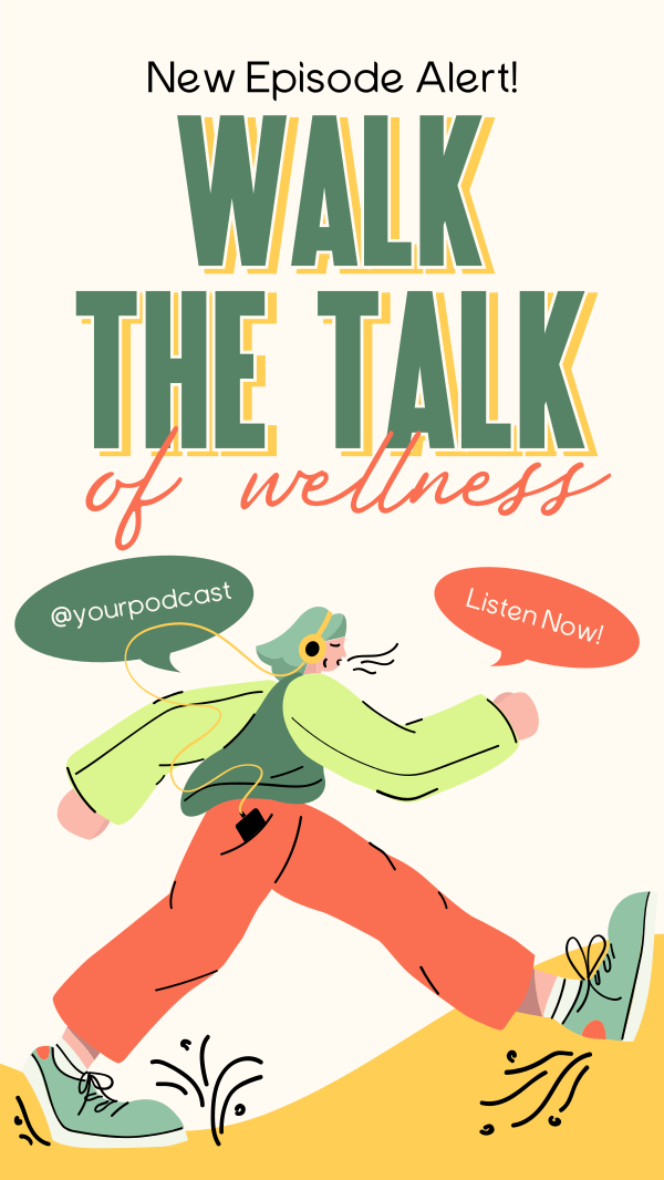 Walk Wellness Podcast Facebook Story Design