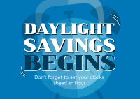 Playful Daylight Savings Postcard Design