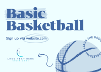 Retro Basketball Postcard Design