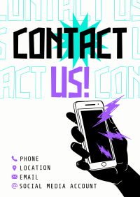 Quirky and Bold Contact Us Poster Image Preview